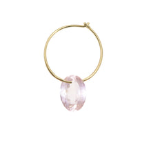 Load image into Gallery viewer, OVAL PINK QUARTZ EARRING CIRCLE
