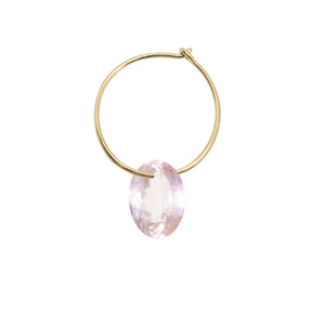 OVAL PINK QUARTZ EARRING CIRCLE