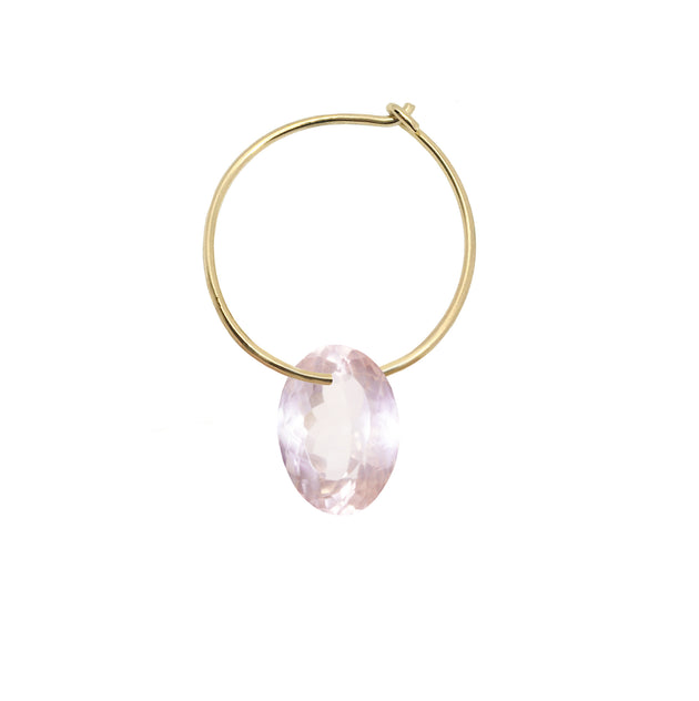 OVAL PINK QUARTZ EARRING CIRCLE