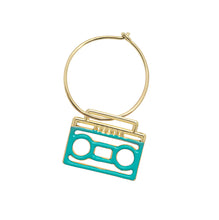 Load image into Gallery viewer, ESTEREO ENAMEL BLUE EARRING CIRCLE
