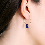 CONEJITO CUT LAPIS LAZULI ORECCHINO CERCHIO
