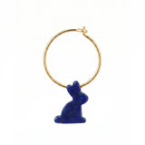 CONEJITO CUT LAPIS LAZULI ORECCHINO CERCHIO