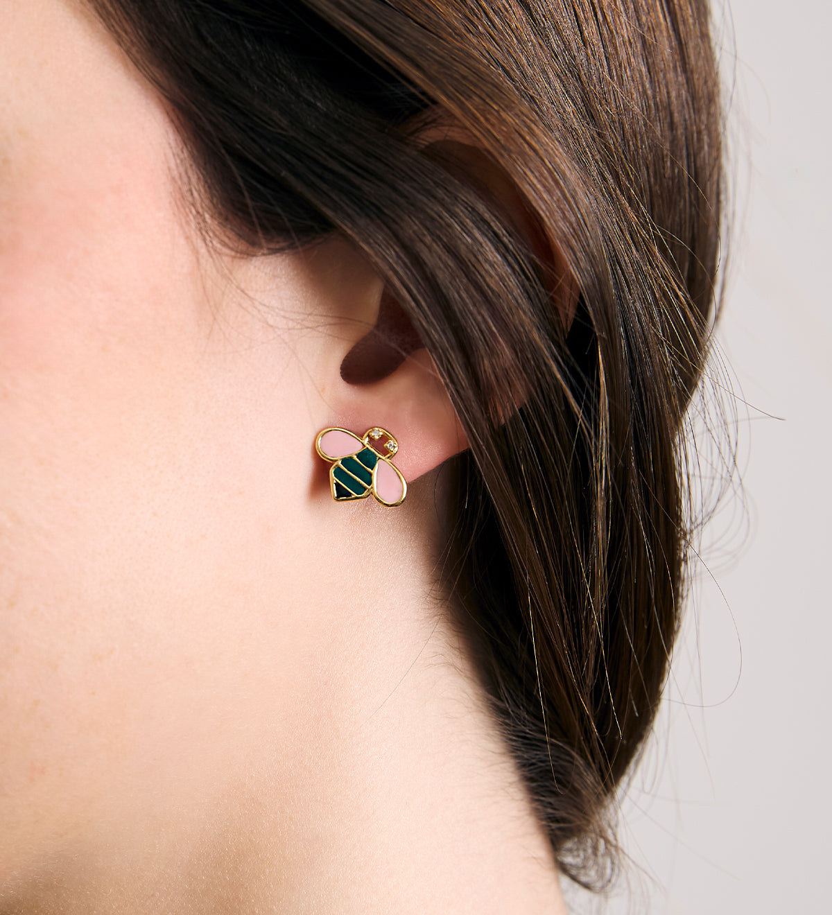 BEE BRILLANTE PRISMA GREEN EARRINGS