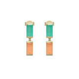 COMPUESTA BAGUETTE CHRYSOPRASE + MOONSTONE EARRINGS