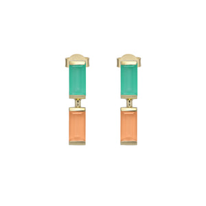 COMPUESTA BAGUETTE CHRYSOPRASE + MOONSTONE