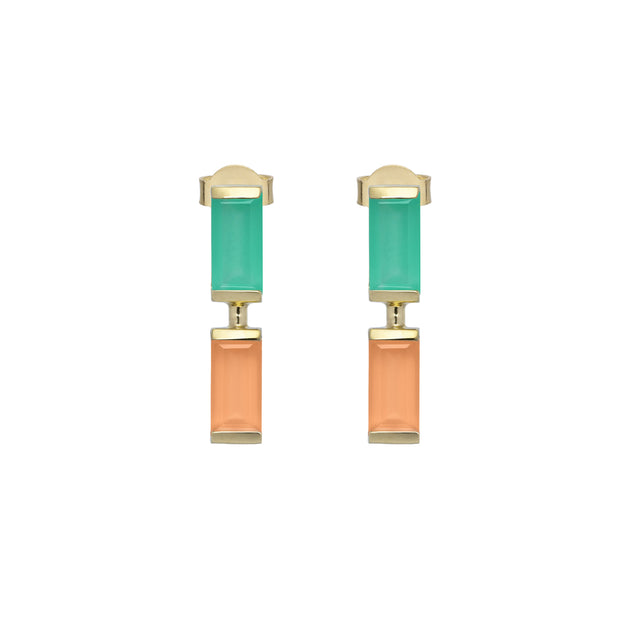 COMPUESTA BAGUETTE CHRYSOPRASE + MOONSTONE