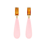 DECO MAXI DROP CITRINO + OPALE ROSA ORECCHINI