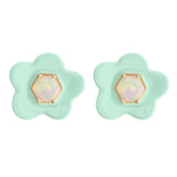 FLOWER OPAL MINT EARRINGS