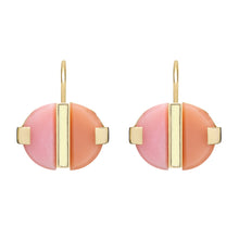 Load image into Gallery viewer, DECO EMPANADA PINK OPAL + MOONSTONE EARRINGS
