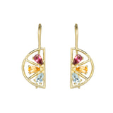 MEDIA NARANJA TRIO TOURMALINE + CITRINE + AQUAMARINE EARRINGS