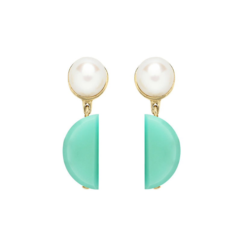 PERLA EMPANADA CHRYSOPRASE EARRINGS