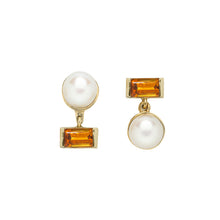 Load image into Gallery viewer, PERLA BAGUETTE CITRINE EARRINGS
