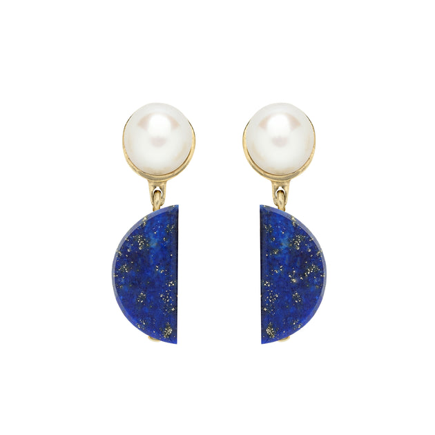 PERLA EMPANADA LAPIS LAZULI EARRINGS