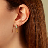 COMPUESTA BAGUETTE CHRYSOPRASE + MOONSTONE EARRINGS
