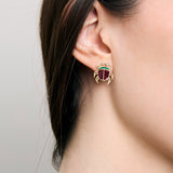 ESCARABAJO BRILLANTE PRISMA BURGUNDY EARRINGS