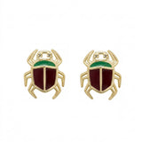 ESCARABAJO BRILLANTE PRISMA BURGUNDY EARRINGS