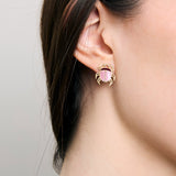 ESCARABAJO BRILLANTE PRISMA PINK EARRINGS