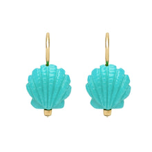 Load image into Gallery viewer, CONCHA TURQUOISE EARRINGS
