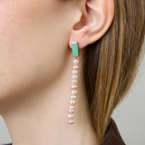 DECO MAXI BAGUETTE PERLA PINK CHRYSOPRASE EARRINGS