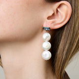 DECO MAXI BAGUETTE PERLA COIN TOPAZ EARRINGS