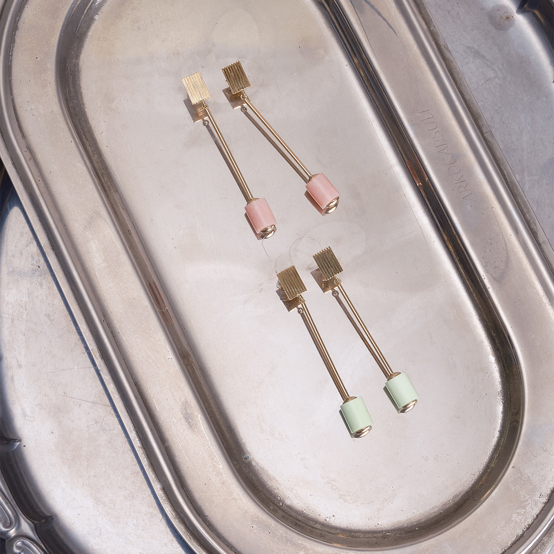 DECO CILINDRO CHRYSOPRASE EARRINGS