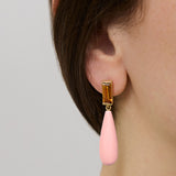 DECO MAXI DROP CITRINO + OPALE ROSA ORECCHINI
