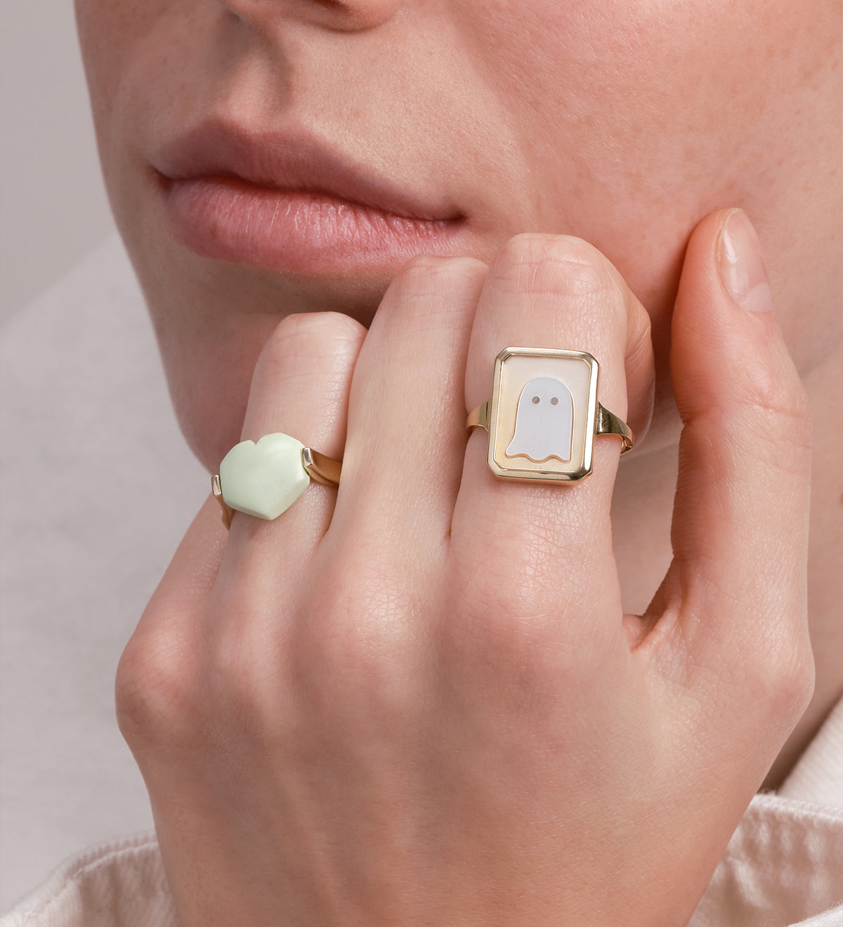 CAMEO PERLA FANTASMA RING