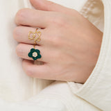 FLOWER OPALE VERDE ANELLO