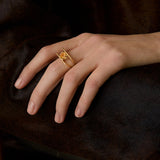EXAGONAL CITRINE RING