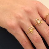 LETRA R AMETHYST RING