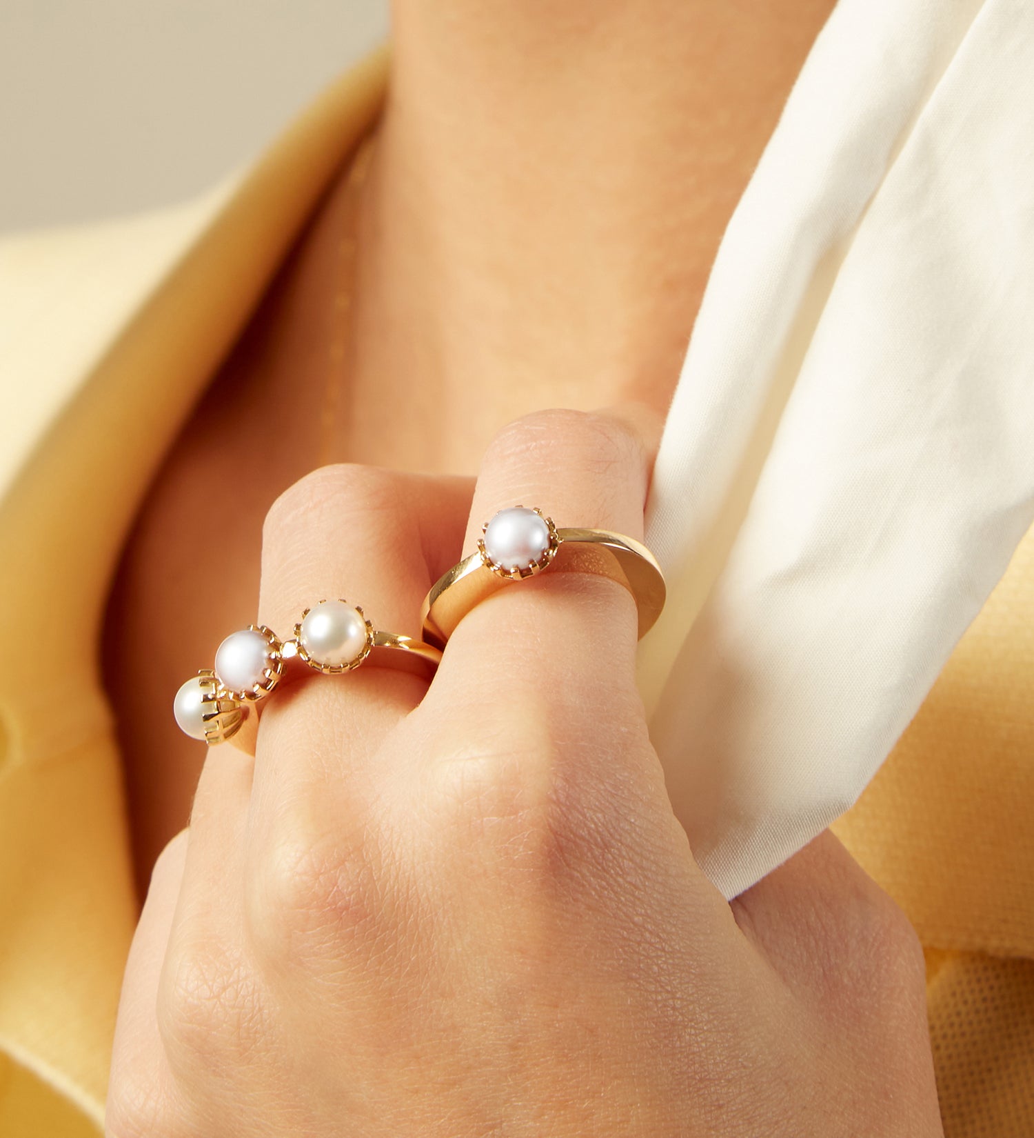 TRIO FLOR PERLA RING