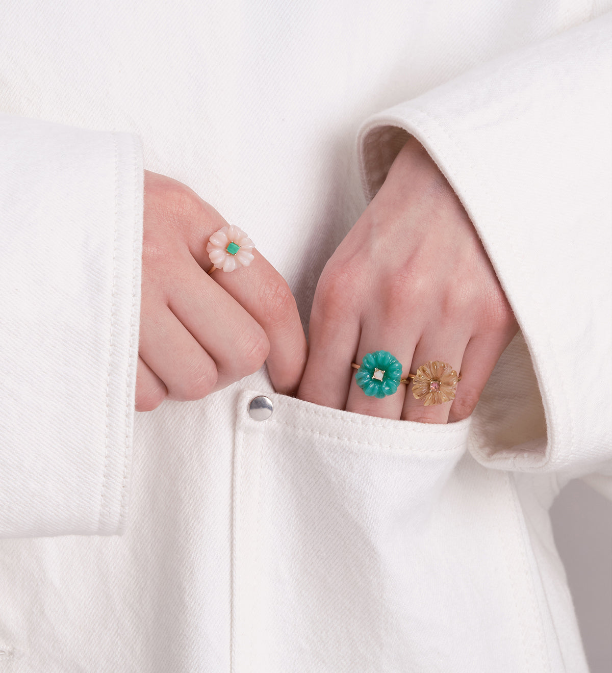 BLOSSOM PINK OPAL CHRYSOPRASE RING
