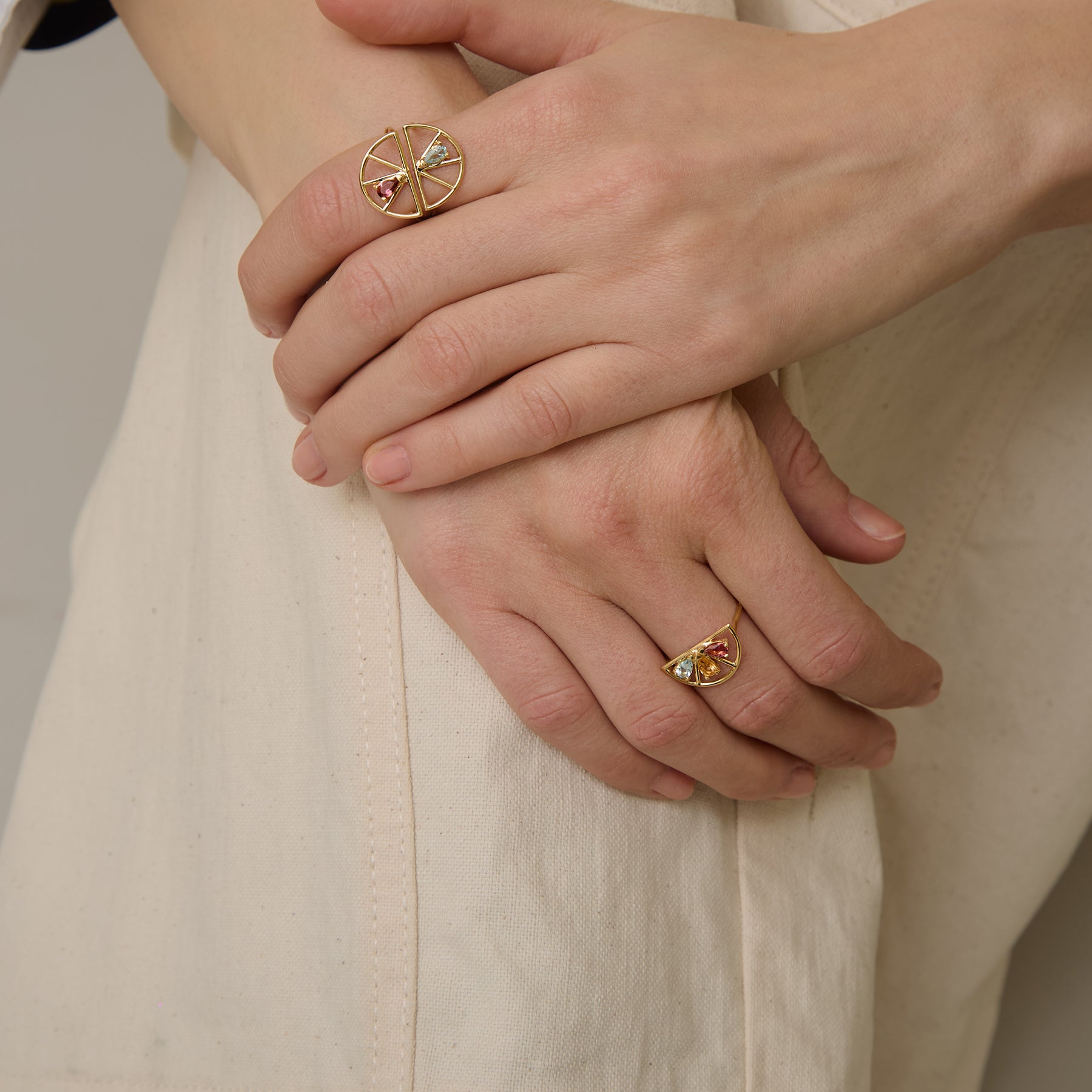 MEDIA NARANJA GOTA AQUAMARINE RING
