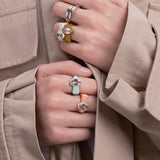 TRAPECIO AMETHYST MINT RING