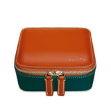 JEWELRY POUCH RECTANGULAR PETROLEUM + ORANGE