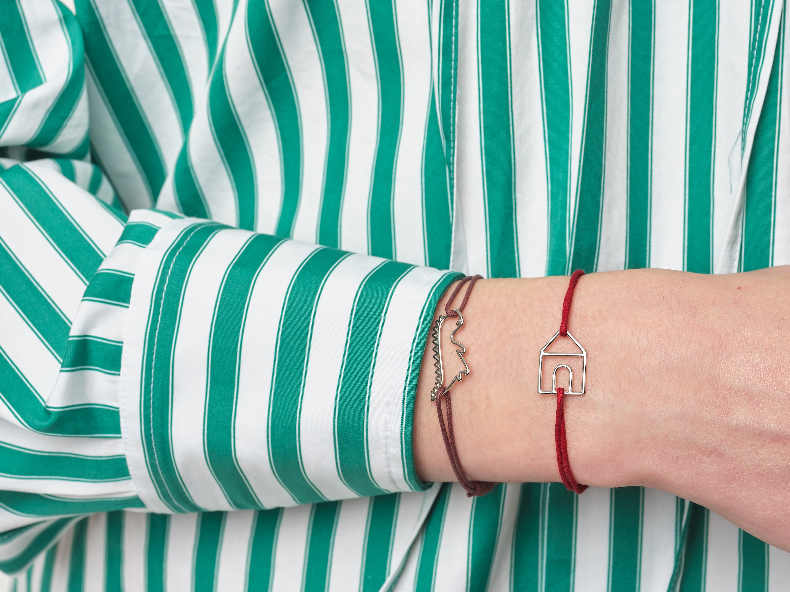 DINO SILVER CORD BRACELET