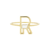 LETRA R AMETHYST RING