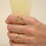 LETRA D TORMALINA ANELLO