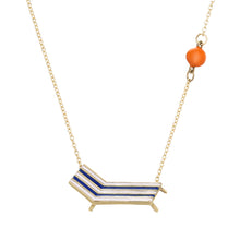 Load image into Gallery viewer, BEACH CHAIR BLUE NECKLACE
