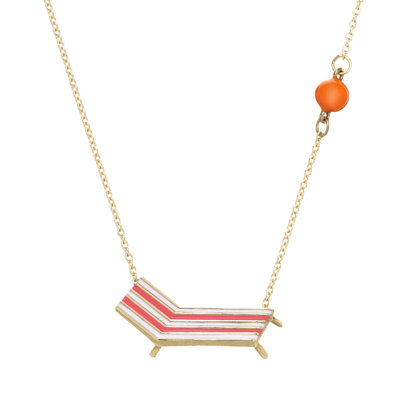 BEACH CHAIR PINK NECKLACE