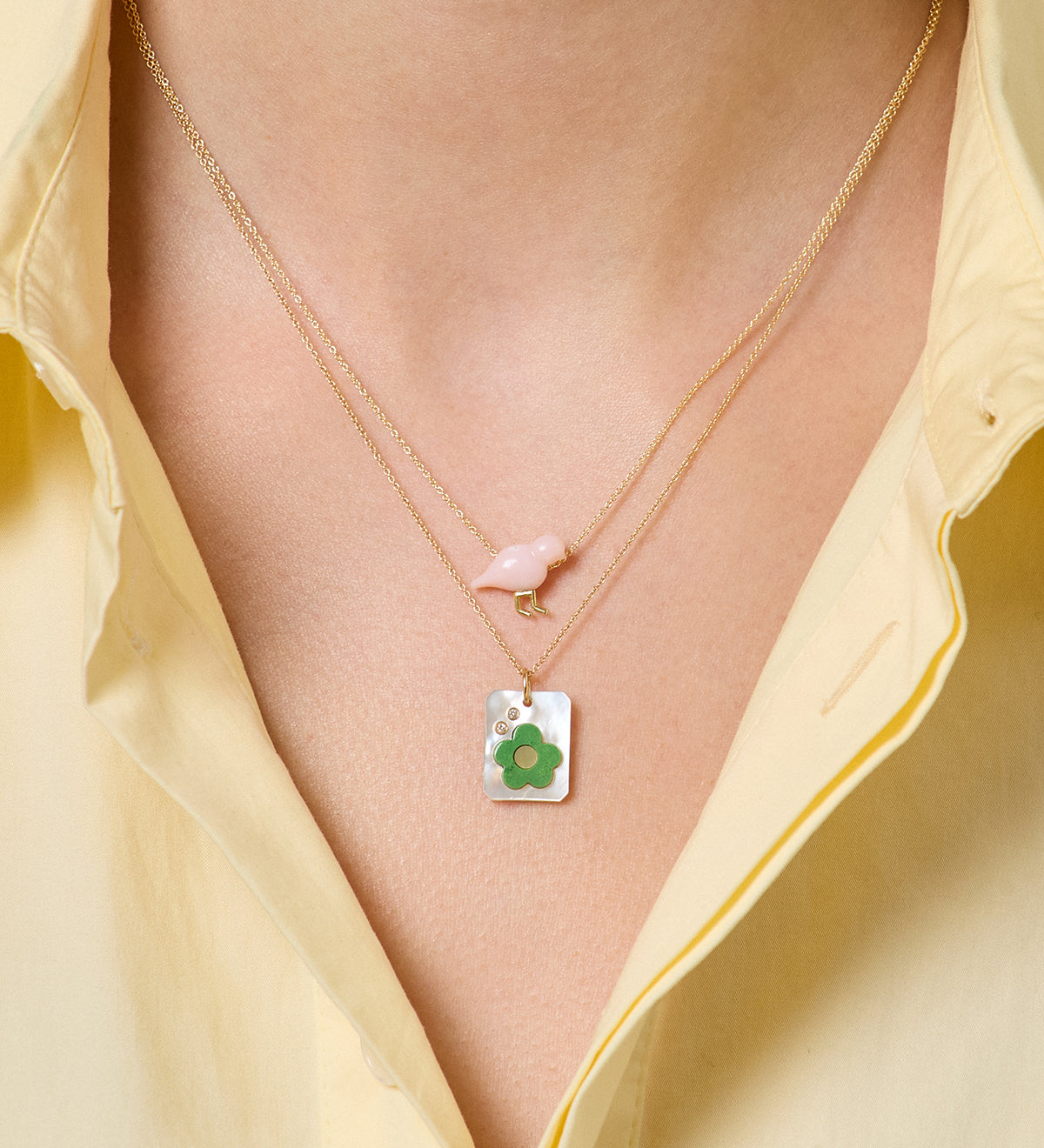 PAJARITO ROSA COLLANA