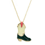 COWBOY BOOT GREEN NECKLACE