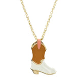 COWBOY BOOT WHITE NECKLACE
