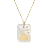 CAMEO PERLA PATITO BRILLANTE NECKLACE