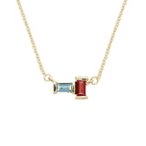 TU Y YO AQUAMARINE + GARNET NECKLACE
