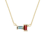 TU Y YO AQUAMARINE + GARNET NECKLACE