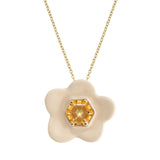 FLOWER CITRINE WHITE NECKLACE