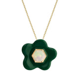 FLOWER OPALE VERDE COLLANA