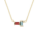 TU Y YO AQUAMARINE + GARNET NECKLACE