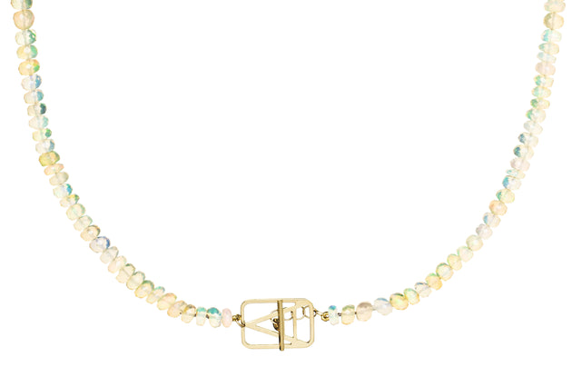 A DECO OPAL YELLOW NECKLACE